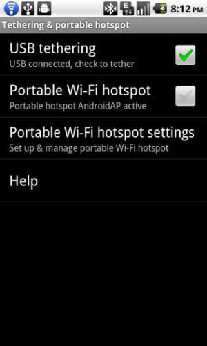 USB Tethering USB Tethering